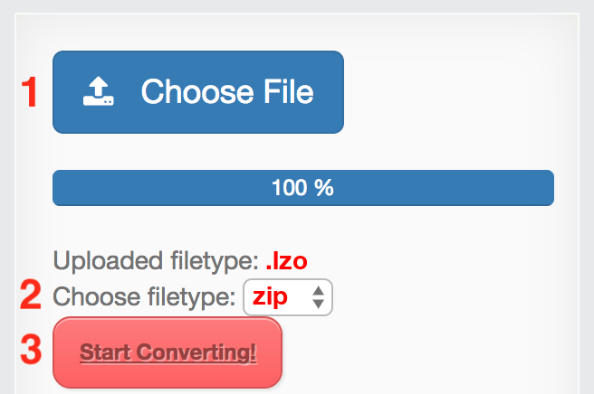 How to convert LZO files online to ZIP